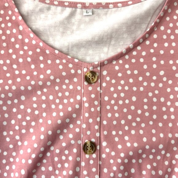 Dusty Rose Polka Dot Dress - Picture 5 of 5